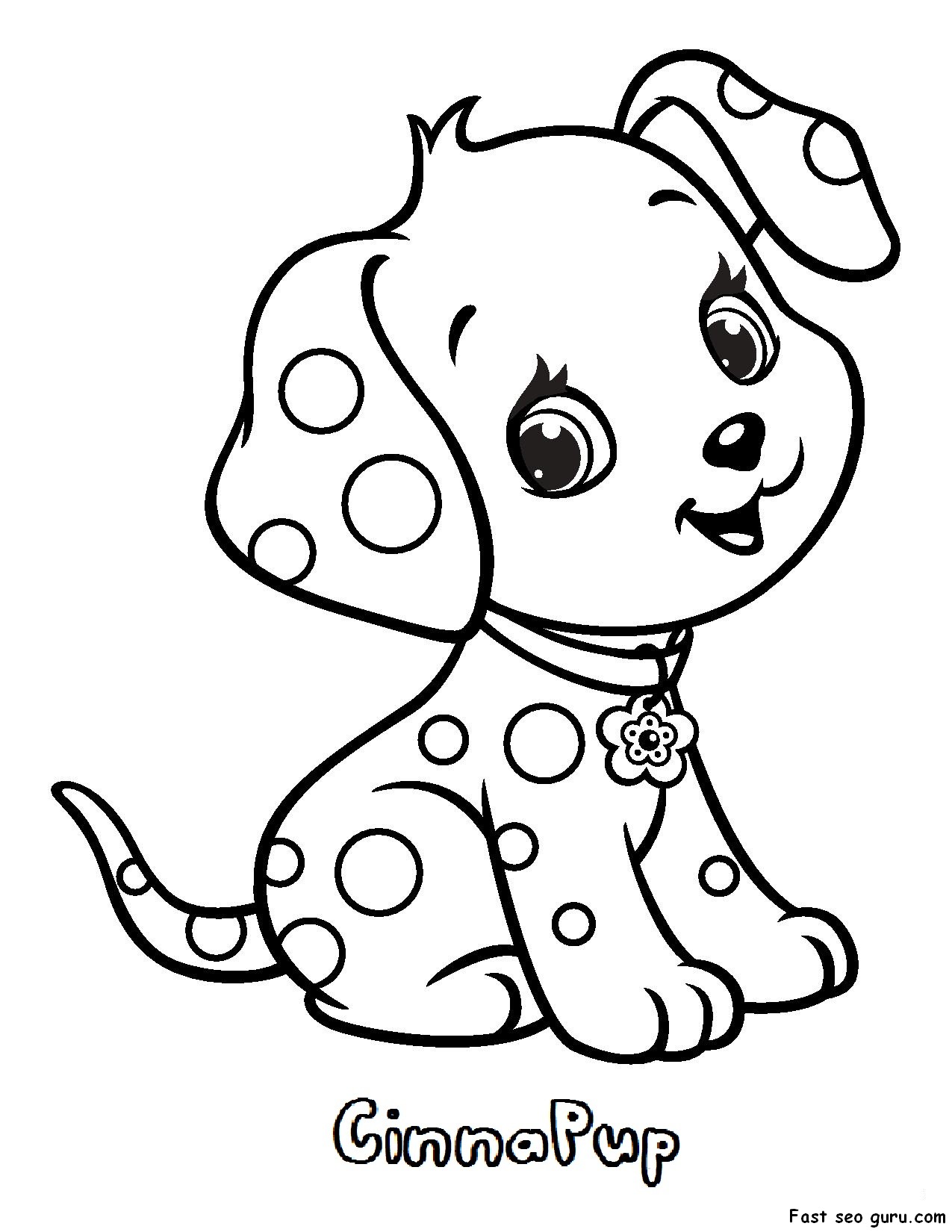 printable CinnaPup Strawberry Shortcake coloring pages